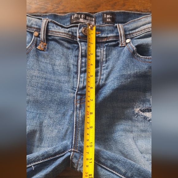 Cote De Nuits Distressed Patched Skinny Jeans size 36x33 - Picture 12 of 12